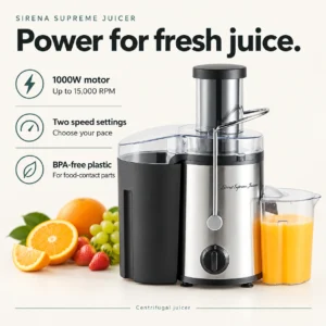 Sirena Supreme Juicer: Power and feature overview